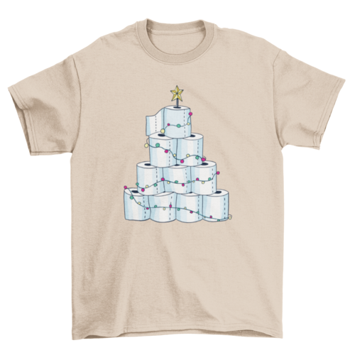 Toilet paper christmas tree t-shirt