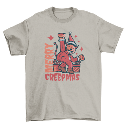 Illustration of happy monster celebrating Christmas t-shirt