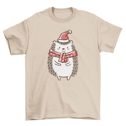 Cute christmas hedgehog t-shirt