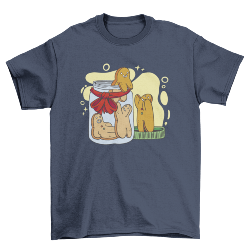 Gingerbread man cookies in jar t-shirt