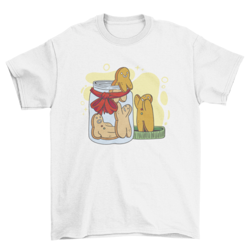 Gingerbread man cookies in jar t-shirt