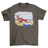 Santa claus on the beach t-shirt