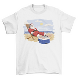 Santa claus on the beach t-shirt