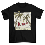 Santa Claus clothes in the beach t-shirt design