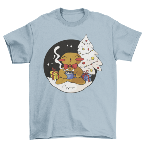 Gingerbread cartoon christmas t-shirt