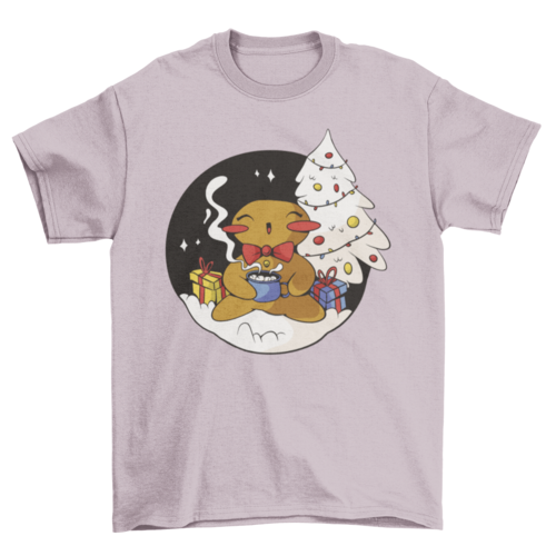 Gingerbread cartoon christmas t-shirt