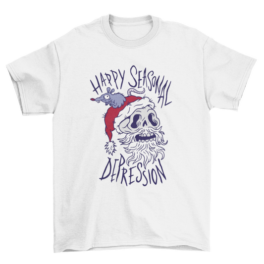 Anti christmas santa claus skull t-shirt