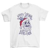 Anti christmas santa claus skull t-shirt