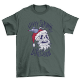 Anti christmas santa claus skull t-shirt