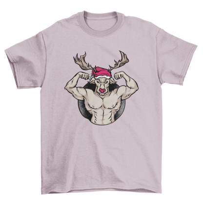 Strong reindeer christmas t-shirt