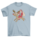 Christmas angel riding reindeer t-shirt design