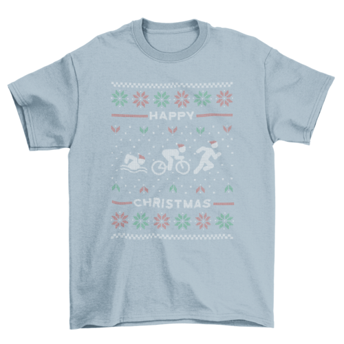 Triathlon sport ugly sweater t-shirt