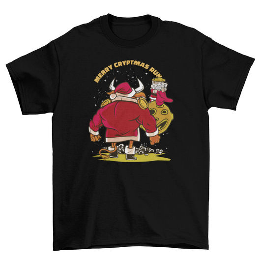 Bull Santa 'Merry Cryptmas Run' Tee – Festive Fun