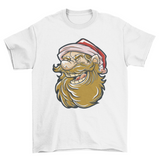 Cartoon santa claus head t-shirt design