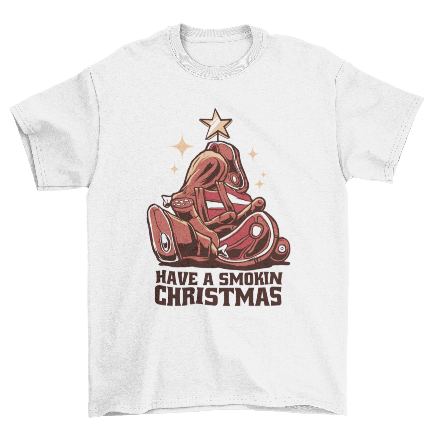 Meat christmas tree food t-shirt