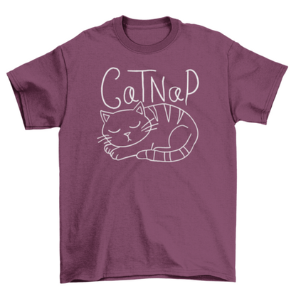 Cat taking a nap t-shirt