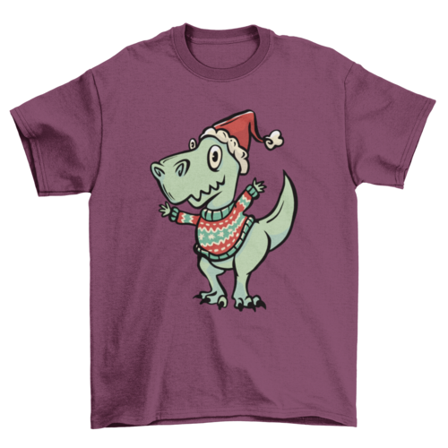 Christmas t-rex sweater t-shirt design