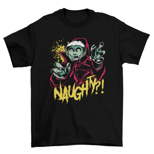 Naughty Vampire Scary Horror Christmas Holiday T-shirt