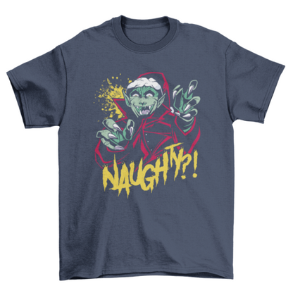 Naughty Vampire Scary Horror Christmas Holiday T-shirt