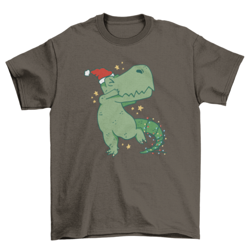 Christmas dabbing trex t-shirt