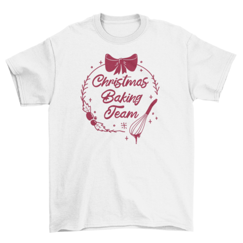 Christmas holiday baking badge t-shirt