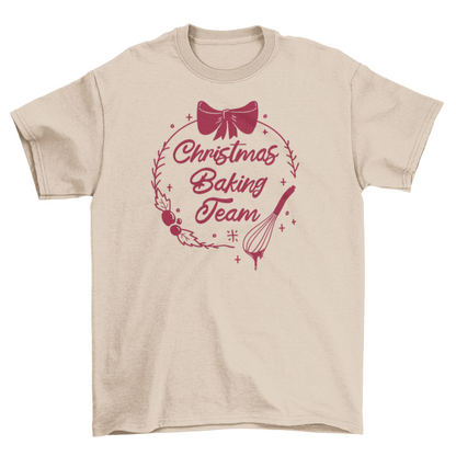 Christmas holiday baking badge t-shirt