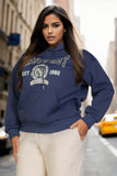 Plus Size Graphic Kangaroo Pocket Drawstring Hoodie