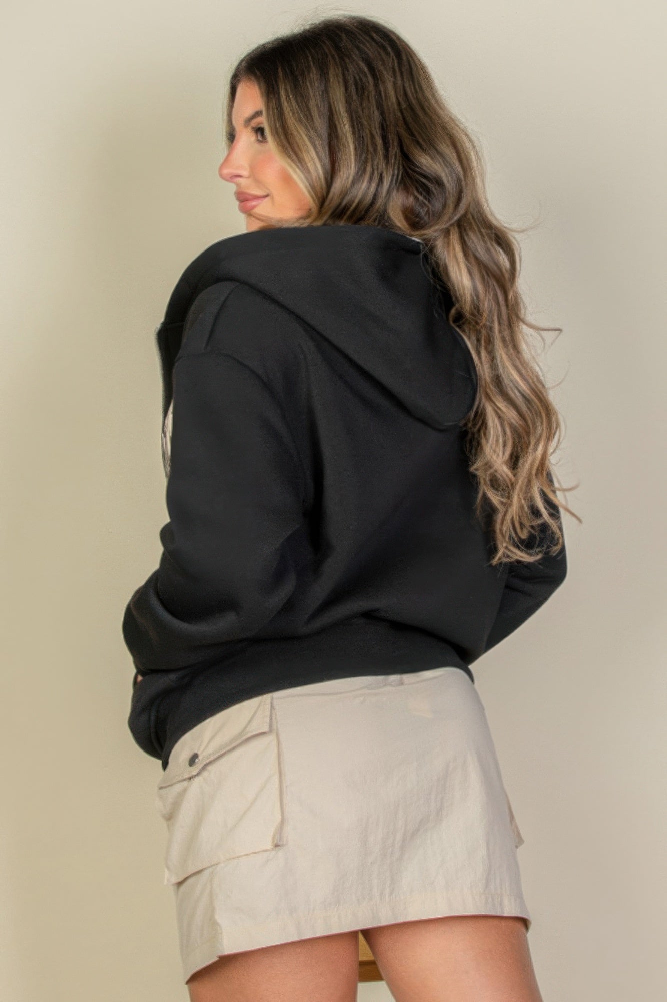 Graphic Drop Shoulder Zipper Up Hoodie – New Arrival Now Live
