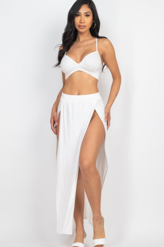 New Arrival – Bra Top & Side Slit Maxi Skirt – New Arrival Now Live