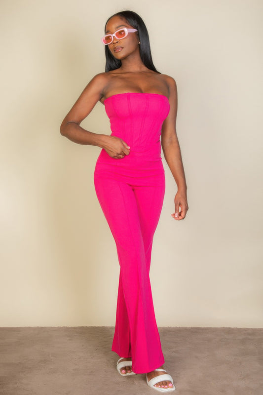 New Arrival – Strapless Corset Top & Flare Pants Set – New Arrival Now Live
