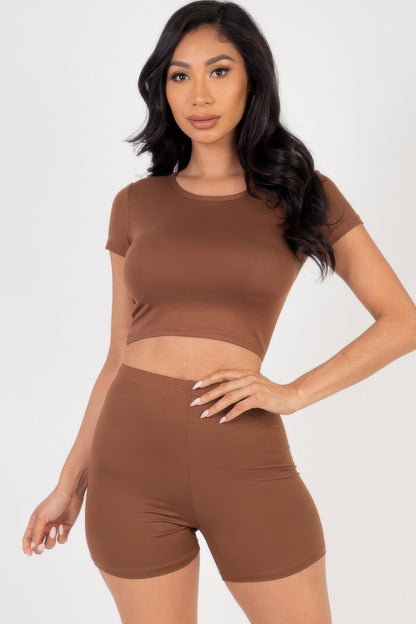 New Arrival – Short Sleeve Crop Top & Shorts Set – New Arrival Now Live