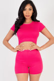 Short Sleeve Crop Top & Shorts Set