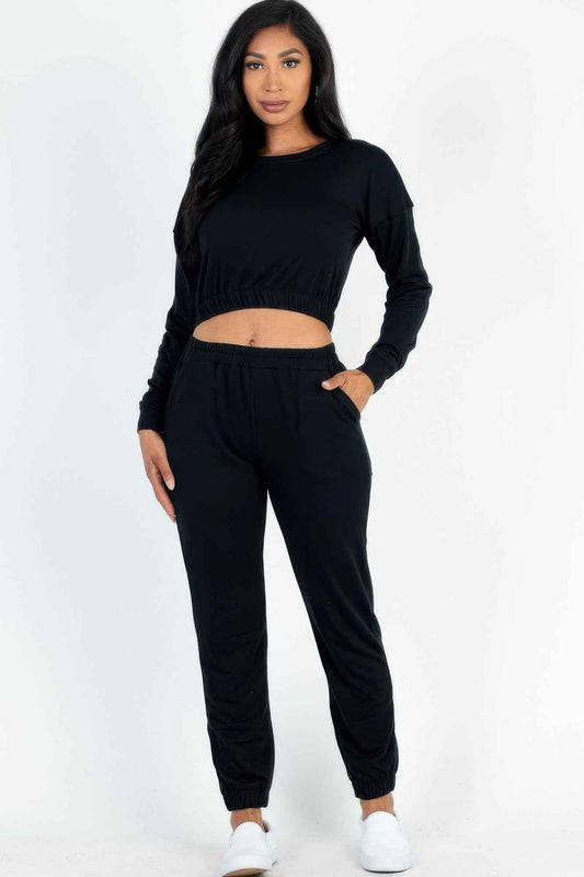 New Arrival – French Terry Elastic Waist Pullover & Joggers Set – New Arrival Now Live