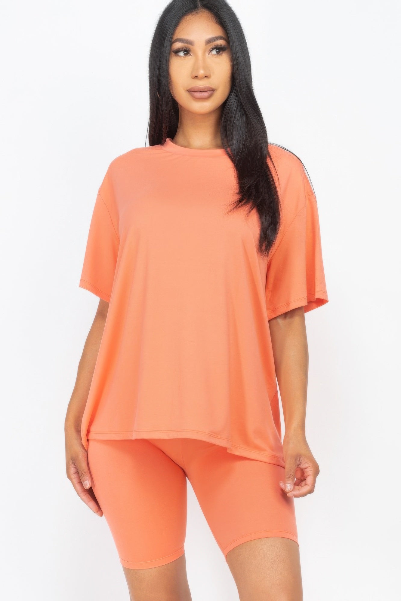New Arrival – Loose Fit Top & Biker Shorts Set – New Arrival Now Live
