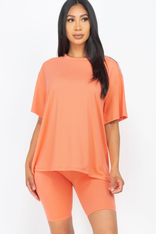 New Arrival – Loose Fit Top & Biker Shorts Set – New Arrival Now Live