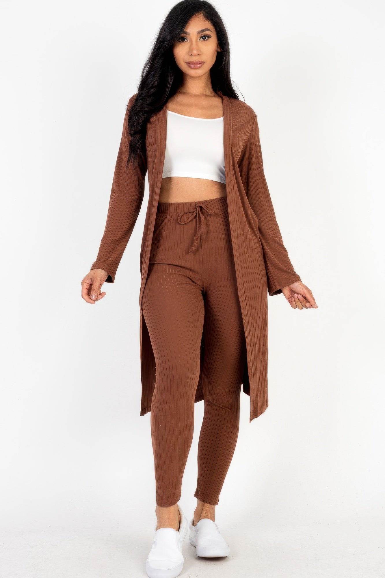 New Arrival – Ribbed Long Cardigan & Leggings Set – New Arrival Now Live
