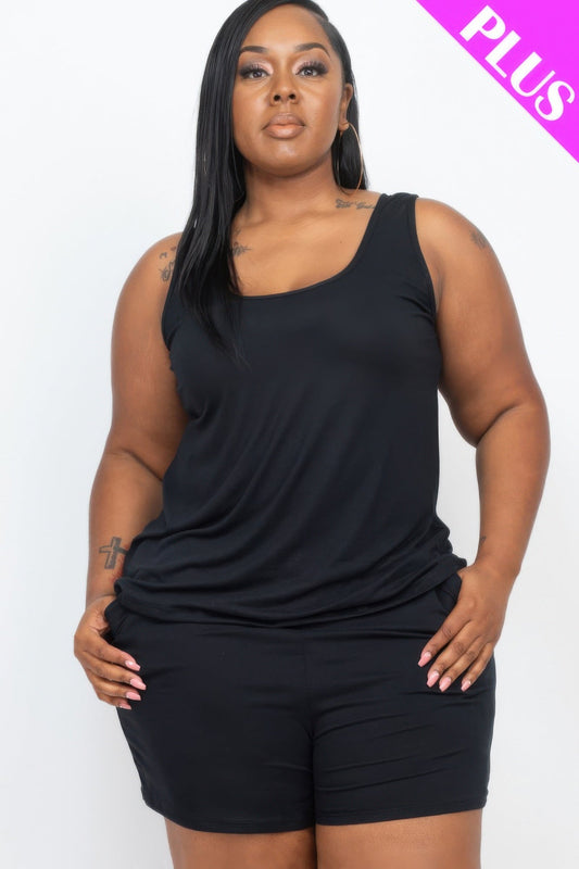Plus Size Plus Comfy Tank Top & Shorts Set β Stylish & Comfortable β New Arrival Now Live
