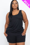 Plus Comfy Tank Top & Shorts Set