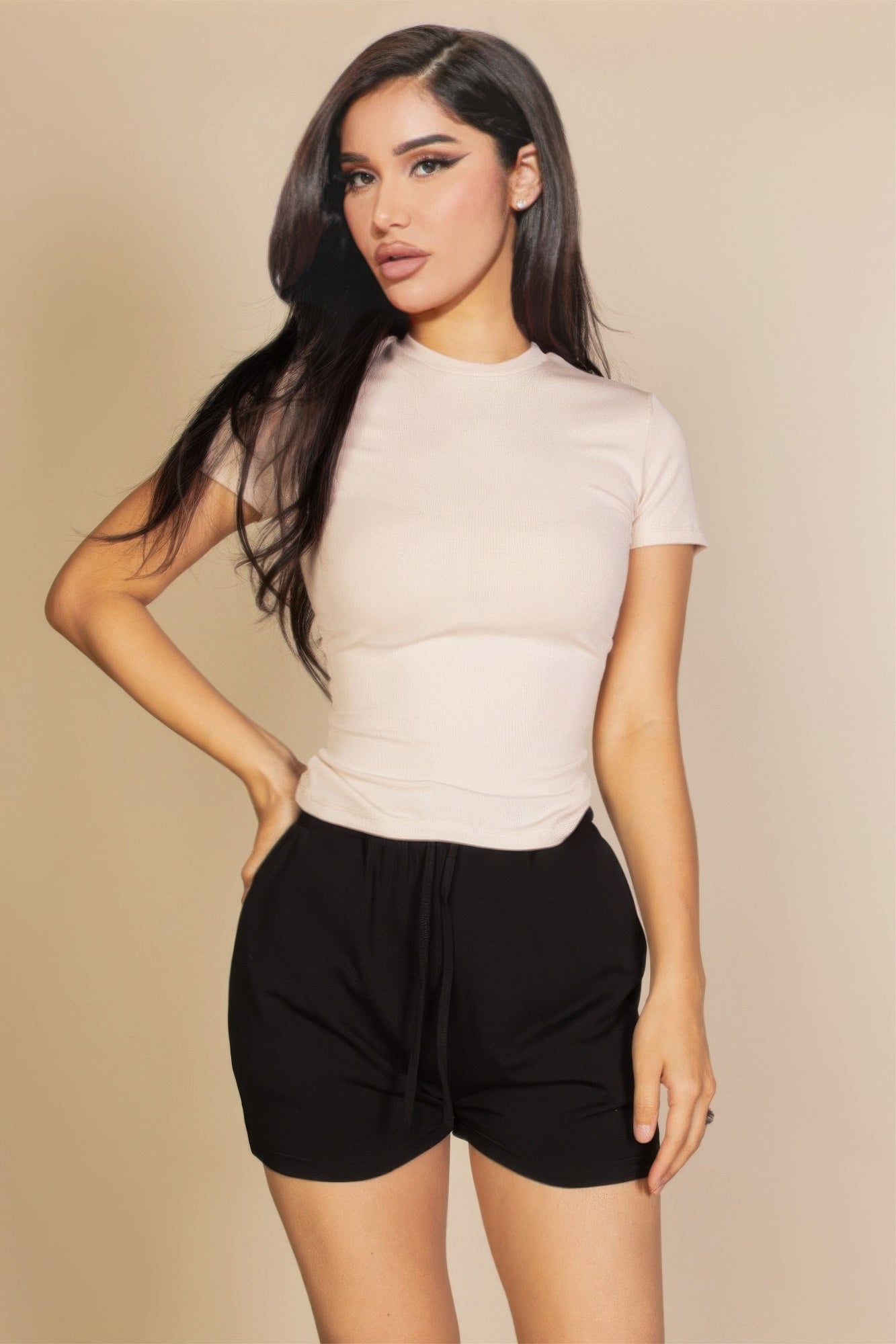 New Arrival – Ribbed Round Neck Short Sleeve Top – New Arrival Now Live
