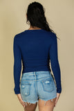 Ribbed Crew Neck Long Sleeve Tee