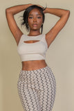 Ribbed Cut Out Front Crop Top