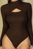 Front Cutout Long Sleeve Bodysuit