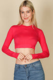 Crew Neck Long Sleeve Cropped Top