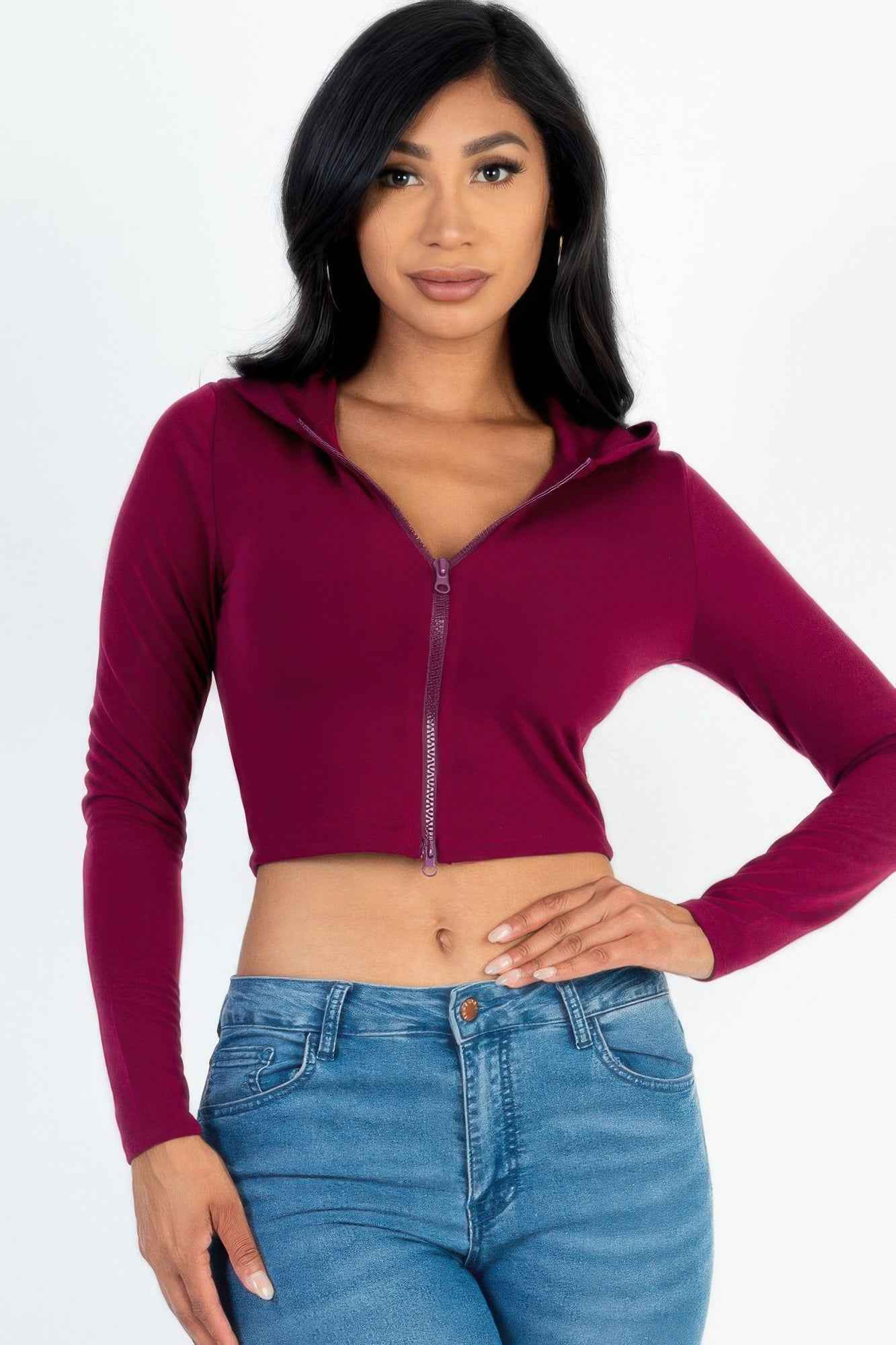 New Arrival – French Terry Crop Zip Up Hoodie – New Arrival Now Live