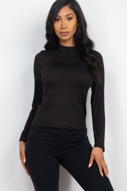 Mock Neck Solid Long Sleeve Top – New Arrival Now Live