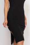 Ribbed Side Slit Tank Midi Dress