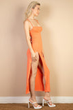 Solid Cami Maxi Slit Dress