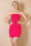 Ribbed Bandeau Cut Out Back Mini Bodycon Dress