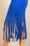 Sleeveless Fringe Midi Dress