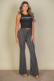 Wavy Print High Waist Flare Pants